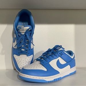 UNC Low Dunks! Men’s size 9.5. Worn once. Excellent condition. No signs of wear